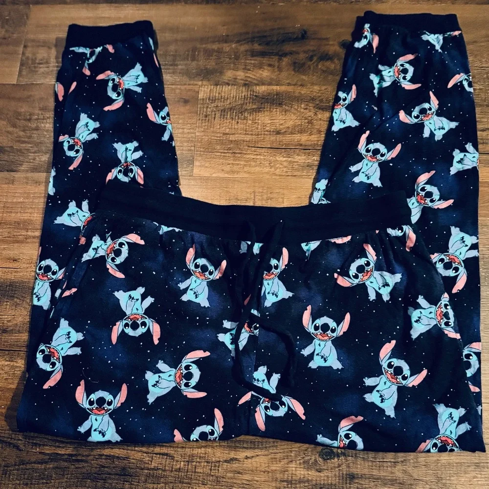 Disney Lilo & Stitch Pajama Bottoms XL Dark Navy Blue Sleepwear Unisex Women's